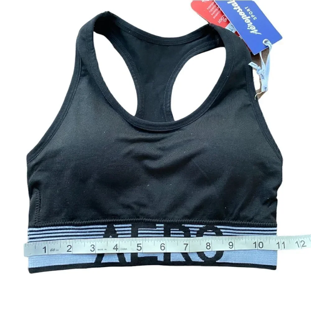 AEROPOSTALE Black Logo Band Racerback Sports Bra